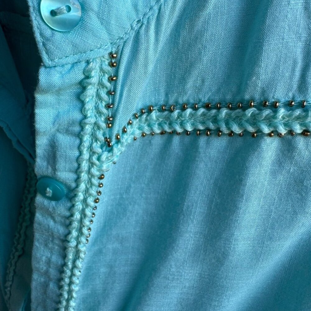 Soft Surroundings Long Sleeve 1/2 Button Collared Blouse / Cami Women's Size M. - Picture 6 of 10